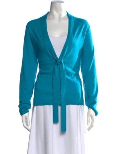 Pre-owned Escada Cashmere V-neck Sweater In Blue