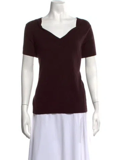Pre-owned Escada Cashmere V-neck Sweater In Burgundy