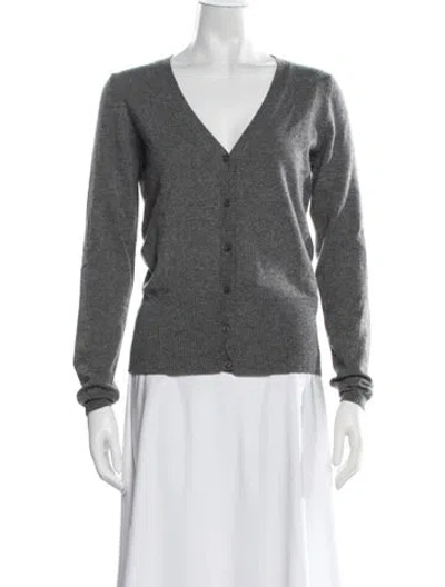 Pre-owned Escada Cashmere V-neck Sweater In Green