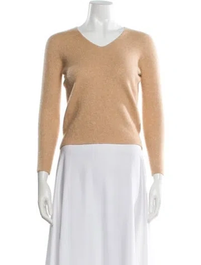 Pre-owned Escada Cashmere V-neck Sweater In Neutral