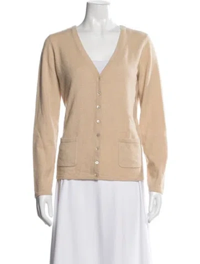 Pre-owned Escada Cashmere V-neck Sweater In Neutral