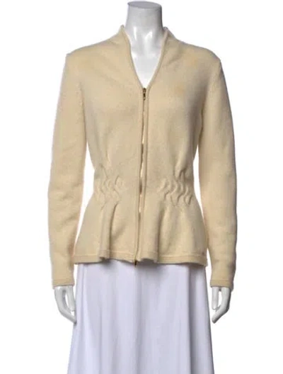 Pre-owned Escada Cashmere V-neck Sweater In Neutral