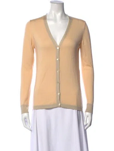 Pre-owned Escada Cashmere V-neck Sweater In Neutrals