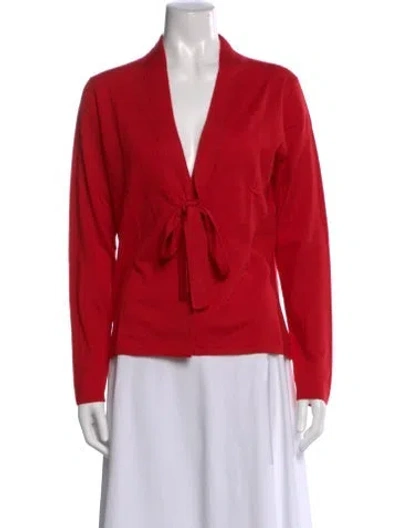 Pre-owned Escada Cashmere V-neck Sweater In Red