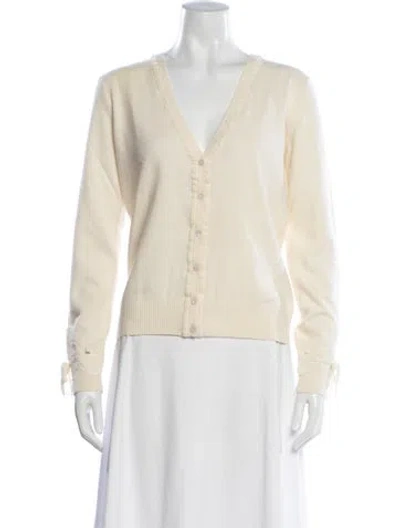 Pre-owned Escada Cashmere V-neck Sweater In Yellow