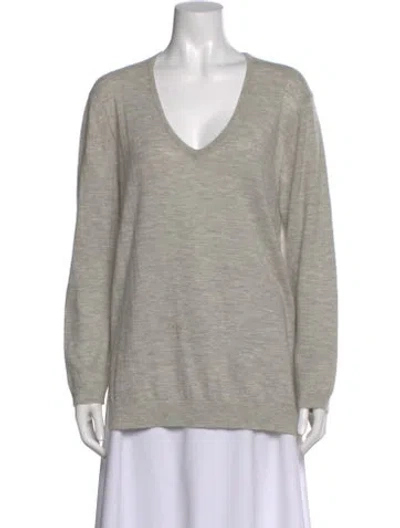 Pre-owned Escada Cashmere V-neck Top In Grey
