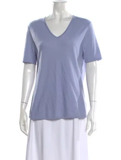 Pre-owned Escada Cashmere V-neck T-shirt In Blue