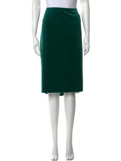 Pre-owned Escada Chain-link Accents Knee-length Skirt In Green