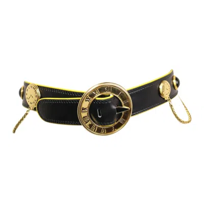 Pre-owned Escada Clock Belt In Black