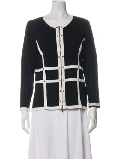 Pre-owned Escada Colorblock Pattern Jacket In Black