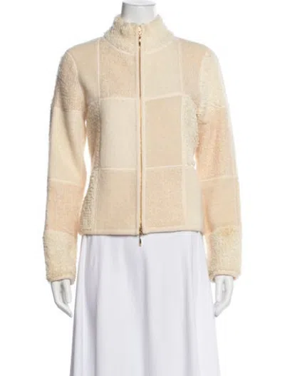 Pre-owned Escada Colorblock Pattern Jacket In Neutrals/yellow