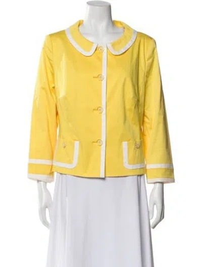 Pre-owned Escada Colorblock Pattern Jacket In Yellow