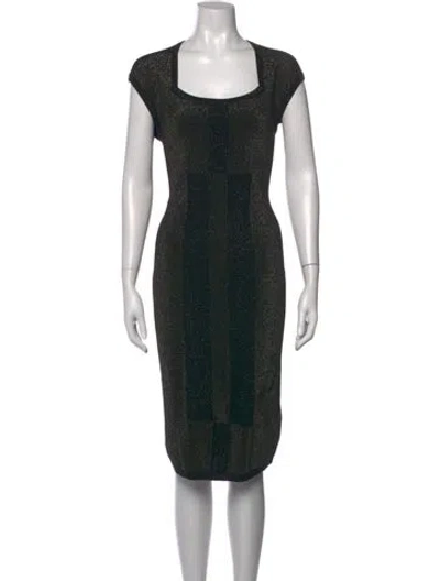 Pre-owned Escada Colorblock Pattern Knee-length Dress In Black