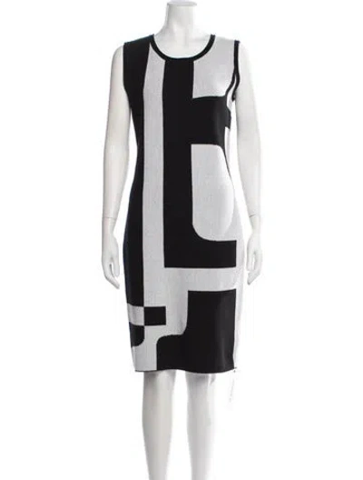 Pre-owned Escada Colorblock Pattern Knee-length Dress In Black