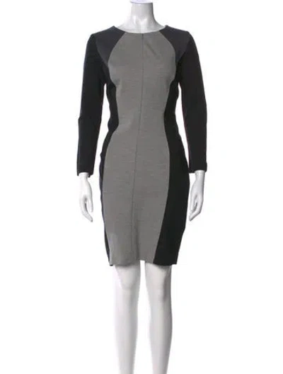 Pre-owned Escada Colorblock Pattern Knee-length Dress In Black