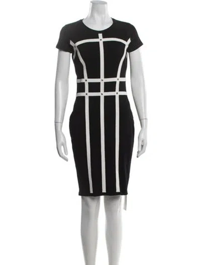 Pre-owned Escada Colorblock Pattern Knee-length Dress In Black