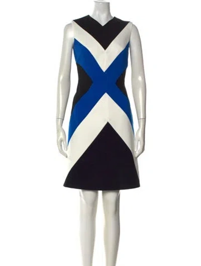Pre-owned Escada Colorblock Pattern Knee-length Dress In Multi
