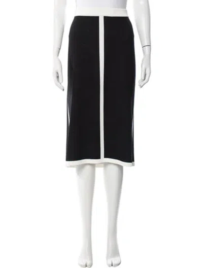 Pre-owned Escada Colorblock Pattern Midi Length Skirt In Black