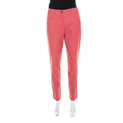 Escada Coral Pink Stretch Denim Teresa Straight Leg Jeans