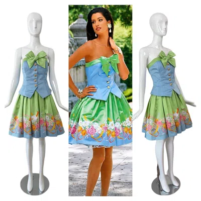 Pre-owned Escada Couture Vintage 1993 Colorful Cupcake Mini Dress Aso Yasmeen Ghauri In Gray