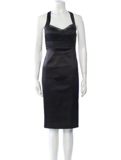 Pre-owned Escada Cowl Neck Knee-length Dress In Black