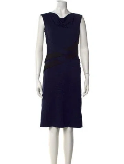 Pre-owned Escada Cowl Neck Knee-length Dress In Black