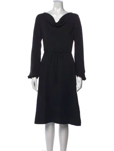 Pre-owned Escada Cowl Neck Knee-length Dress In Black