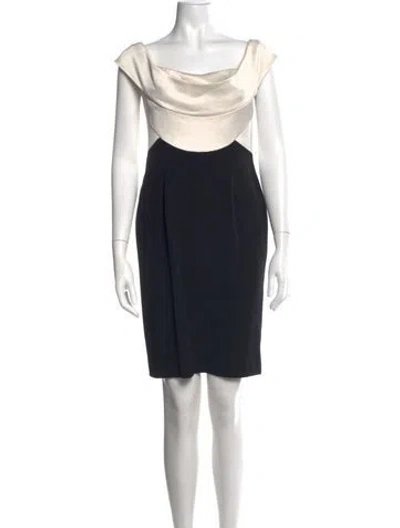 Pre-owned Escada Cowl Neck Knee-length Dress In Black