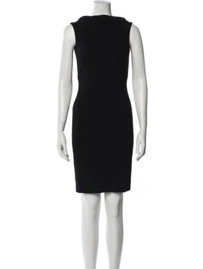 Pre-owned Escada Cowl Neck Knee-length Dress In Black