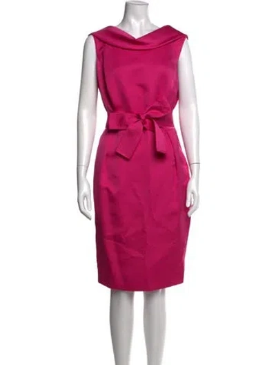 Pre-owned Escada Cowl Neck Knee-length Dress In Pink