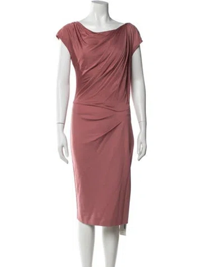 Pre-owned Escada Cowl Neck Knee-length Dress In Pink