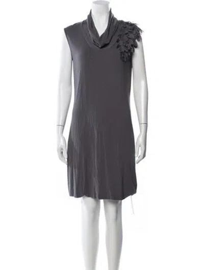 Pre-owned Escada Cowl Neck Knee-length Dress In Purple