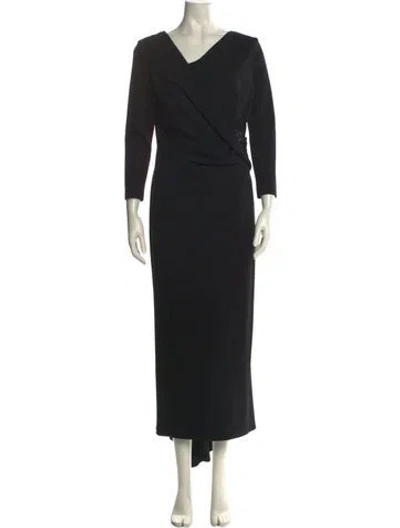 Pre-owned Escada Cowl Neck Long Dress In Black