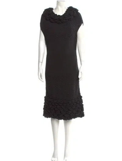 Pre-owned Escada Cowl Neck Midi Length Dress In Black