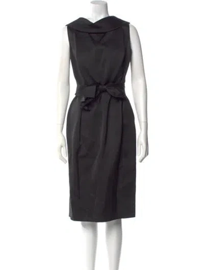 Pre-owned Escada Cowl Neck Midi Length Dress In Black