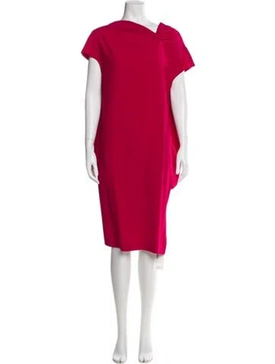 Pre-owned Escada Cowl Neck Midi Length Dress In White