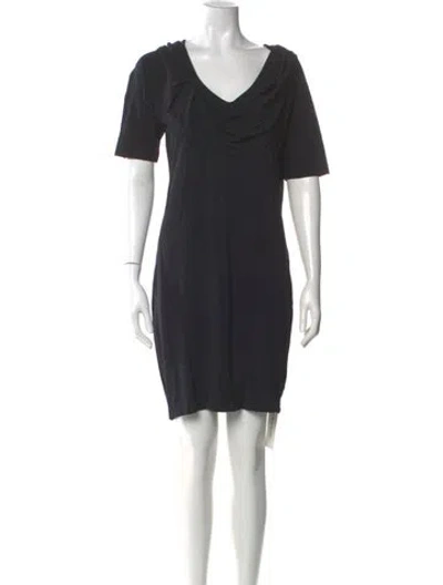 Pre-owned Escada Cowl Neck Mini Dress In Black
