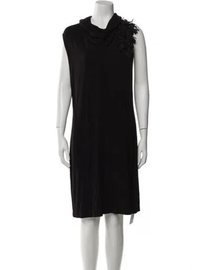 Pre-owned Escada Cowl Neck Mini Dress In Black