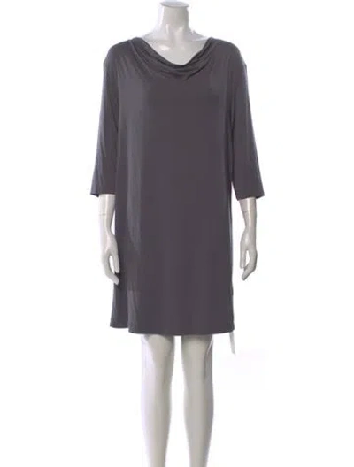 Pre-owned Escada Cowl Neck Mini Dress In Gray
