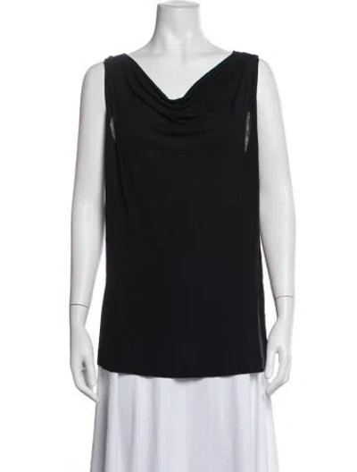 Pre-owned Escada Cowl Neck Sleeveless Blouse In Black