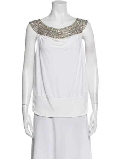 Pre-owned Escada Cowl Neck Sleeveless Top W/ Tags In Silver