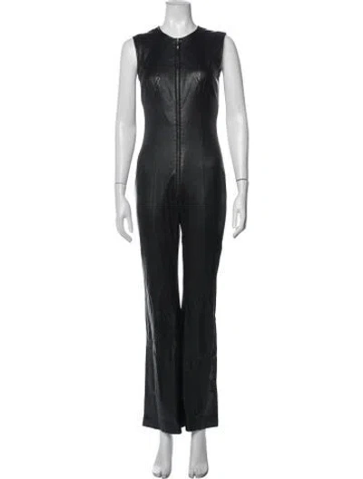 Pre-owned Escada Crew Neck Jumpsuit In Black