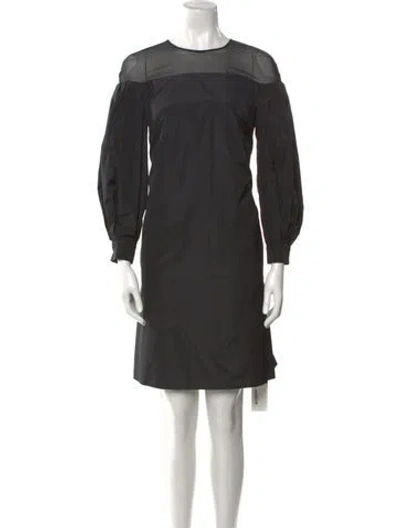 Pre-owned Escada Crew Neck Knee-length Dress In Black