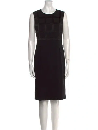 Pre-owned Escada Crew Neck Knee-length Dress In Black