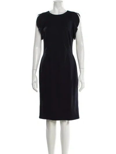 Pre-owned Escada Crew Neck Knee-length Dress In Black