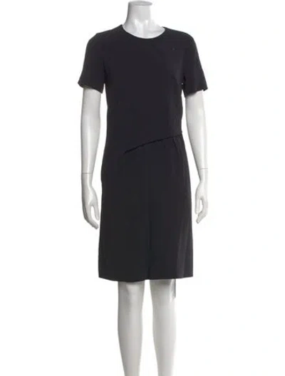 Pre-owned Escada Crew Neck Knee-length Dress In Black