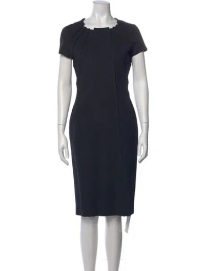 Pre-owned Escada Crew Neck Knee-length Dress In Black