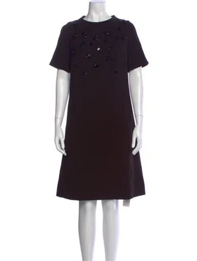 Pre-owned Escada Crew Neck Knee-length Dress In Black