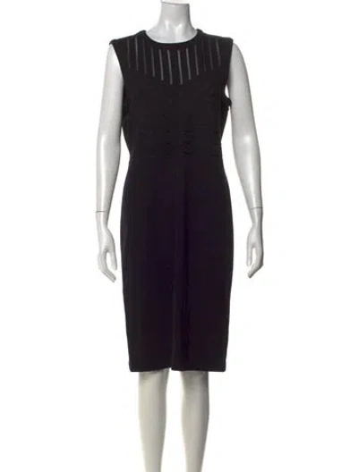 Pre-owned Escada Crew Neck Knee-length Dress In Black