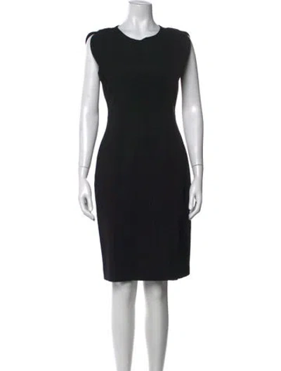 Pre-owned Escada Crew Neck Knee-length Dress In Black
